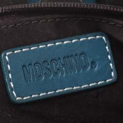 Pre Owned Moschino Blue/Black Canvas and Leather Trim Mini Tote