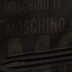 Pre Owned Moschino Dark Brown Signature Nylon Shopper Tote
