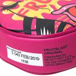 Pre Owned Moschino Pink Coated Canvas Fruitblast Oval Crossbody Bag