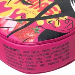 Pre Owned Moschino Pink Coated Canvas Fruitblast Oval Crossbody Bag