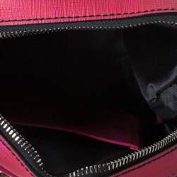 Pre Owned Moschino Pink Coated Canvas Fruitblast Oval Crossbody Bag