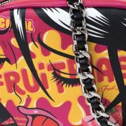 Pre Owned Moschino Pink Coated Canvas Fruitblast Oval Crossbody Bag