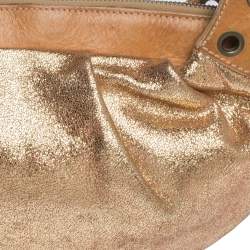 Moschino Gold Iridescent Leather Shoulder Bag