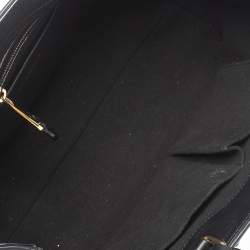 Pre Owned Moschino Black Floral Applique Leather Tote