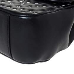 مملوكة مسبقًا حقيبة موسكينو سلسلة قفل قلب قلاب  جلد مطرزة نجوم سوداء