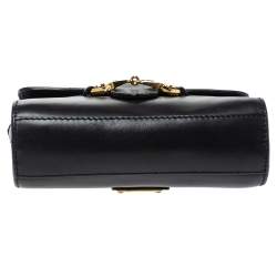 Pre Owned Moschino Black Leather Wristlet Clutch