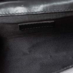 Pre Owned Moschino Black Leather Wristlet Clutch