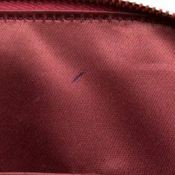 Pre Owned Moschino Cinnamon Red Patent Vinyl Heart Charm Dome Satchel