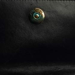 Pre Owned Moschino Navy Blue Patent Leather Flap Crossbody Bag