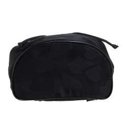 Pre Owned Moschino Black Nylon Logo Flap Backpack
