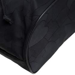 Pre Owned Moschino Black Nylon Logo Flap Backpack