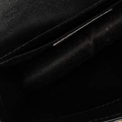 Pre Owned Moschino Black Leather Mini Logo Flap Chain Shoulder Bag