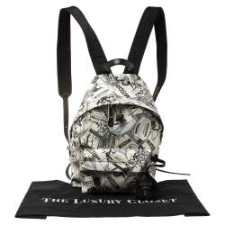 Pre Owned Moschino Multicolor Printed Coated Canvas Front Pocket Backpack