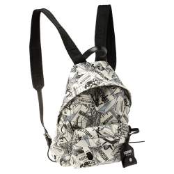 Pre Owned Moschino Multicolor Printed Coated Canvas Front Pocket Backpack
