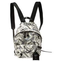 Pre Owned Moschino Multicolor Printed Coated Canvas Front Pocket Backpack