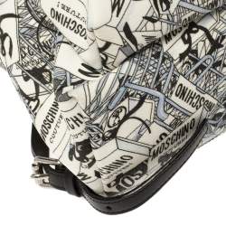 Pre Owned Moschino Multicolor Printed Coated Canvas Front Pocket Backpack