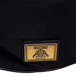 Pre Owned Moschino Black Nylon and Leather Bucket Bag