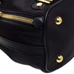 Pre Owned Moschino Black Nylon and Leather Bucket Bag