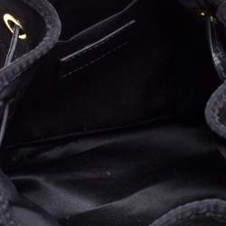 Pre Owned Moschino Black Nylon and Leather Bucket Bag