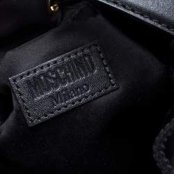 Pre Owned Moschino Black Nylon and Leather Bucket Bag
