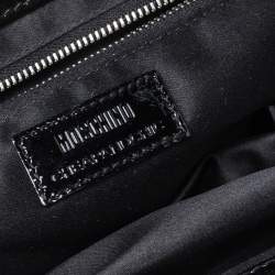 Pre Owned Moschino Holographic Iridescent Leather Satchel