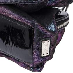 Pre Owned Moschino Holographic Iridescent Leather Satchel