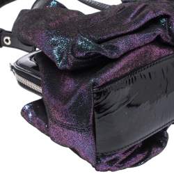 Pre Owned Moschino Holographic Iridescent Leather Satchel