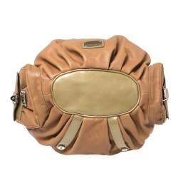 Pre Owned Moschino Brown/Green Patent and Leather Kisslock Frame Shoulder Bag