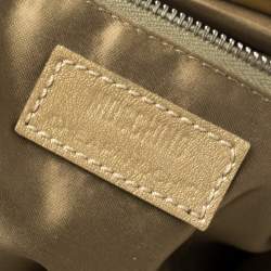 Pre Owned Moschino Brown/Green Patent and Leather Kisslock Frame Shoulder Bag