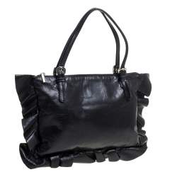 Pre Owned Moschino Black Leather Tote  