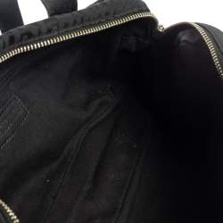 Pre Owned Moschino Black Signature Canvas And Leather Heart Zip Shoulder Bag