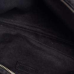 Pre Owned Moschino Black Signature Canvas And Leather Heart Zip Shoulder Bag