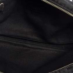 Pre Owned Moschino Black Signature Canvas And Leather Heart Zip Shoulder Bag