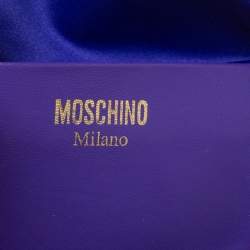 Pre Owned Moschino Purple Embossed Leather Chain Belt Bag