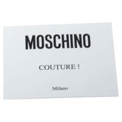 Pre Owned Moschino Purple Embossed Leather Chain Belt Bag