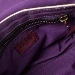 Pre Owned Moschino Shimmery Gold Suede and Leather Shoulder Bag