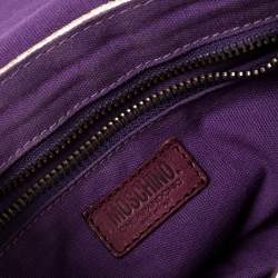 Pre Owned Moschino Shimmery Gold Suede and Leather Shoulder Bag