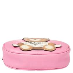 Pre Owned Moschino Pink Coated Canvas Toy Crossbody Bag