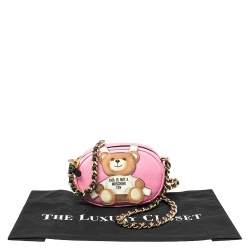 Pre Owned Moschino Pink Coated Canvas Toy Crossbody Bag