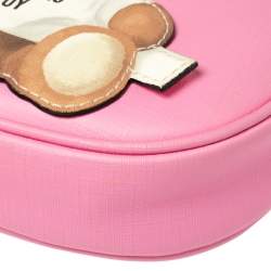 Pre Owned Moschino Pink Coated Canvas Toy Crossbody Bag