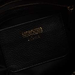 Moschino Black Grain Leather Side Logo Detail Tote 