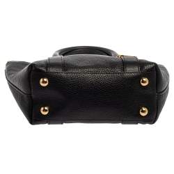 Moschino Black Grain Leather Side Logo Detail Tote 