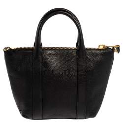 Moschino Black Grain Leather Side Logo Detail Tote 