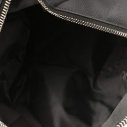 Pre Owned Moschino Black Faux Leather Small Safety Pin Teddy Backpack