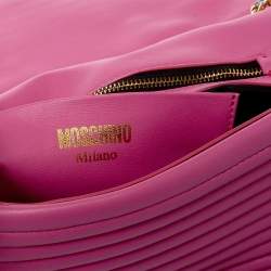 Pre Owned Moschino Multicolor Leather Biker Jacket Embellished Shoulder Bag