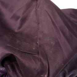 Pre Owned Moschino Purple Crinkled Patent Leather Double Zip Pocket Duffel Bag