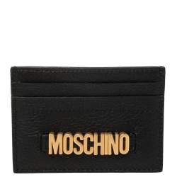 Moschino Black Leather Card Holder