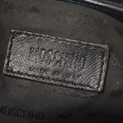 Pre Owned Moschino Blue Leather Drawstring Bucket Bag