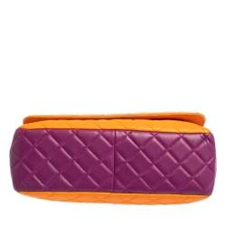 Pre Owned Moschino Multicolor Quilted Leather Flap Shoulder Bag