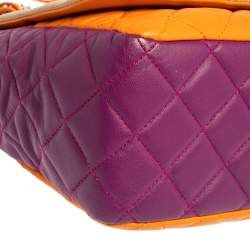 Pre Owned Moschino Multicolor Quilted Leather Flap Shoulder Bag